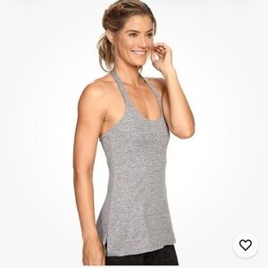 Manduka Heather Gray Tie Halter Top